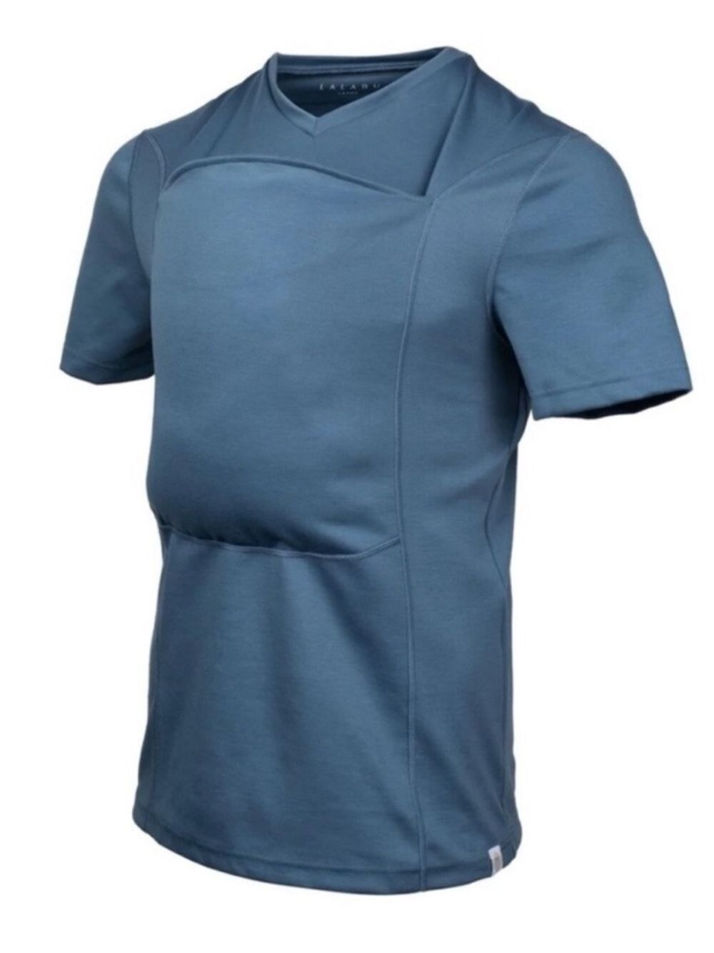 Lalabu Dad Shirt Babywearing Tee Blue Kangaroo Pouch Carrier Shirt | Size Large